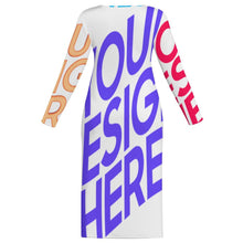 Cargar imagen en el visor de la galería, Vestido de manga larga para mujer talla grande MXLD01 personalizado con patrón foto texto (impresión de imágenes múltiples)
