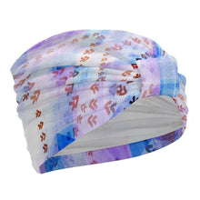 Cargar imagen en el visor de la galería, Elastic Headscarf Hat Geometric, Dreamy, Blue-violet Style 25cm
