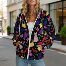 Cargar imagen en el visor de la galería, Sudadera con Capucha y Cremallera Completa Personalizable para Mujer
