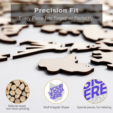 Cargar imagen en el visor de la galería, Puzzles / Rompecabezas con forma irregular de cabeza de lobo personalizado con Impresión Completa de Una Imagen con Foto Logo Patrón Texto
