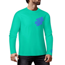 Cargar imagen en el visor de la galería, Camiseta de hombre de manga larga estampada en pecho y puños 100% algodón con varios colores personalizado con patrón foto texto
