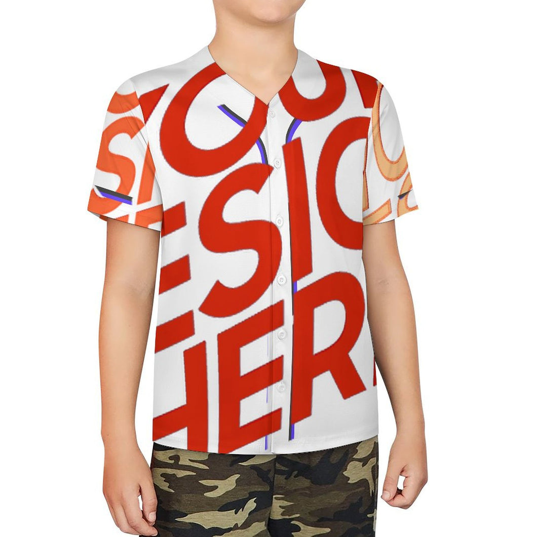 Camiseta de béisbol J81T infantil personalizado con patrón foto texto