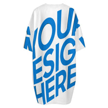 Cargar imagen en el visor de la galería, Vestido de pijama tipo camiseta para mujer talla grande personalizado con patrón foto texto (impresión de imagen única)

