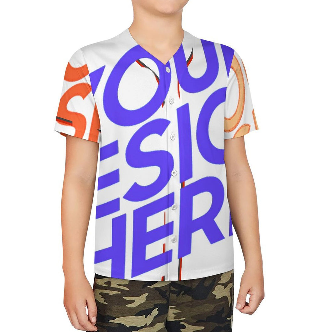 Camiseta de béisbol infantil J81T personalizado con patrón foto texto