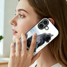 Cargar imagen en el visor de la galería, Mobile Phone Case for Apple IPhone 18 Black Cat, Back, Watercolor, Natural Style IPhone 18
