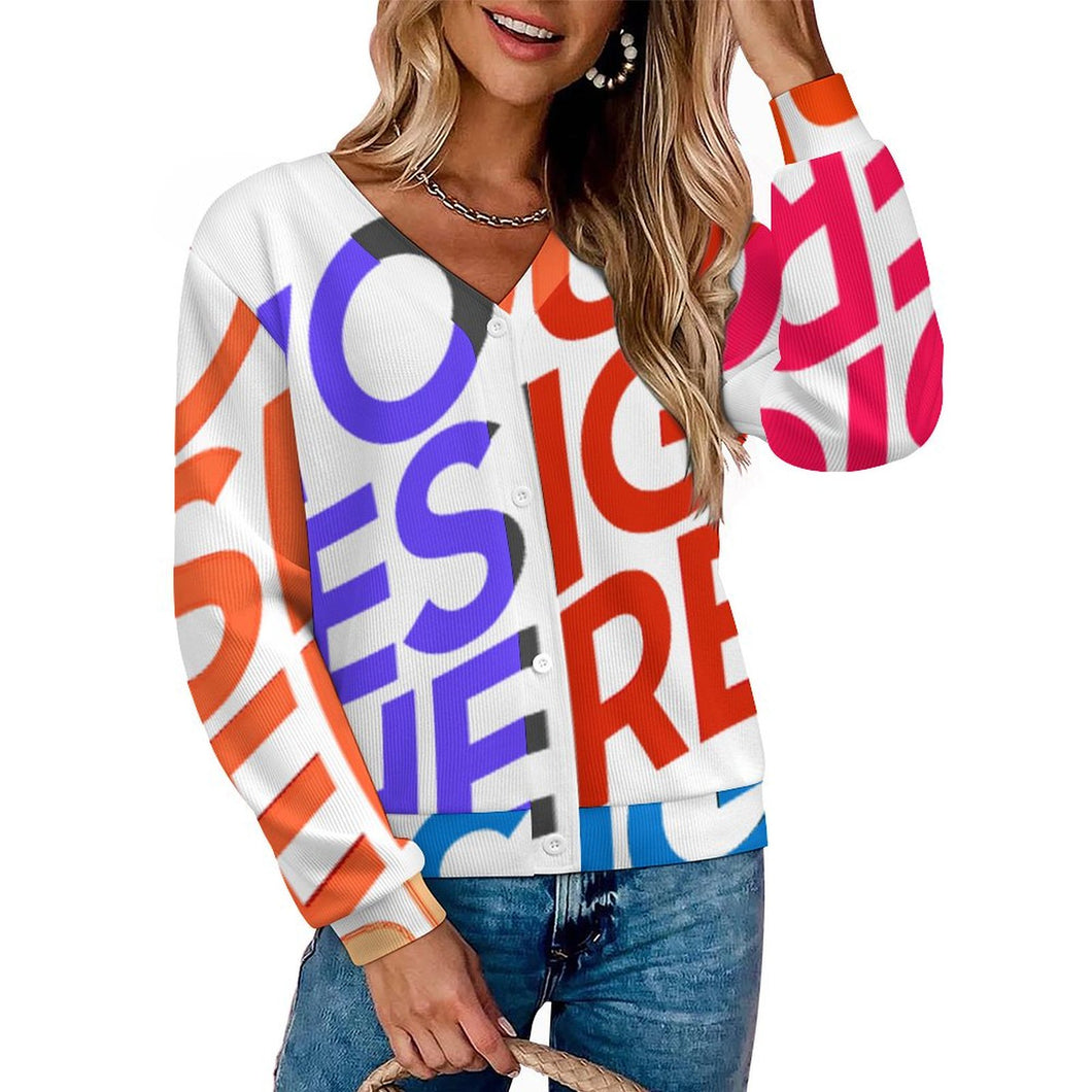 Cárdigan para mujer LM228 personalizado con patrón foto texto (impresión de imágenes múltiples)