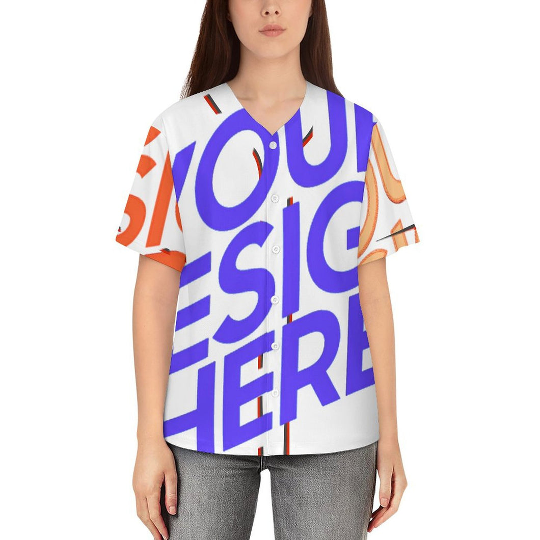 Camiseta de béisbol J80T para mujer personalizado con patrón foto texto