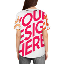 Cargar imagen en el visor de la galería, Camiseta de béisbol J80T para mujer personalizado con patrón foto texto

