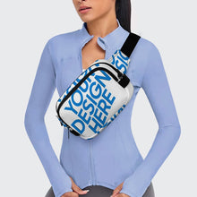Cargar imagen en el visor de la galería, Riñonera cuadrada de doble capa XB0610007 para hombre y mujer personalizado con patrón foto texto
