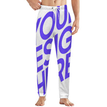 Cargar imagen en el visor de la galería, Pantalón de pijama holgado de felpa para hombre LM071 personalizado con patrón foto texto (impresión de imagen única)
