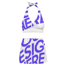 Cargar imagen en el visor de la galería, Conjunto de traje de baño de dos piezas para mujer con minifalda con abertura 308977 Personalizado con impresión completa con Foto Logo Patrón Texto
