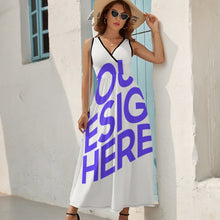 Cargar imagen en el visor de la galería, Vestido sin Manga con Cuello en V para Mujer NZ028 Personalizado con Impresión Completa con Foto Logo Patrón Texto (impresión de imagen única)
