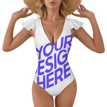 Cargar imagen en el visor de la galería, Bañador / Bikini de Una Pieza Personalizado con Volantes 294340 con Foto Logo Patrón Texto (Impresión Completa de una sola imagen)
