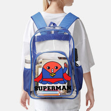 Cargar imagen en el visor de la galería, Mochila Transparente PVC con Bolsillo de Red Personalizable
