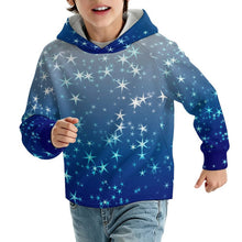 Cargar imagen en el visor de la galería, Raglan Sleeve Hoodie Stars, Blue, Gradients
