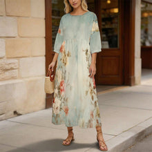 Cargar imagen en el visor de la galería, High-waisted Babydoll Maxi Dress Garden
