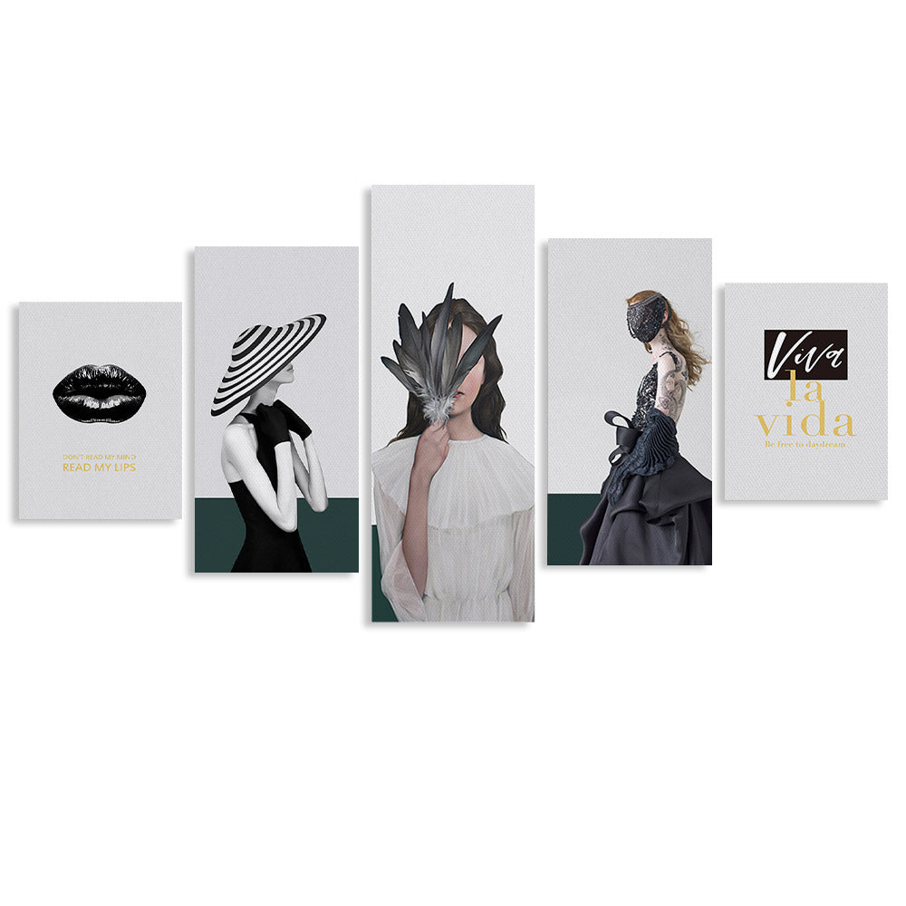 Póster Cuadro Pintura Imagen Colgante de 5 paneles Diseño de múltiples imágenes (Combinación Vertical) Cuadro de lienzo Pintura de pared de 5 partes GY0903230 Personalizado Personalizada con Foto, Texto o Logo
