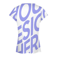 Cargar imagen en el visor de la galería, Camiseta manga corta cuello en V de moda para mujer AHT Personalizada con Impresión Completa de una imagen con Foto Logo Patrón Texto
