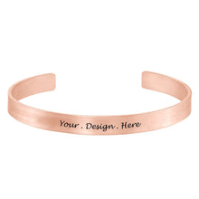 Cargar imagen en el visor de la galería, Brazalete / Pulsera abierta de plata de ley 925 chapado en oro / oro rosa de 18K para mujer hombre S0009 Personalizado Grabado con Texto Nombre
