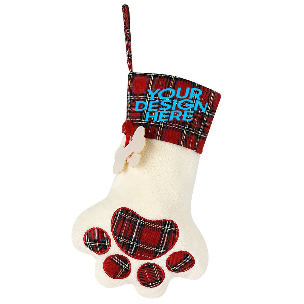 Medias navideñas con decoración de pata de gato por transferencia térmica personalizado con patrón foto texto
