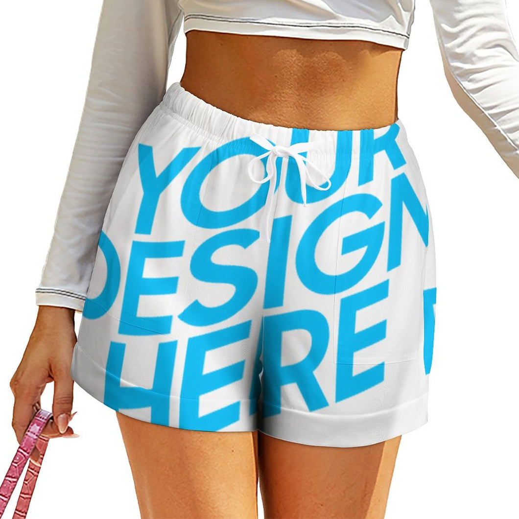 Pantalones Cortos Deportivos Sueltos Cintura Alta para Mujer HP Personalizados con Impresión Completa de una imagen con Foto Logo Patrón Texto