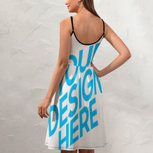 Cargar imagen en el visor de la galería, Vestido Estampado de Moda de Tirantes con Volantes para mujer NZ016 Personalizado con Impresión Completa de una imagen con Foto Logo Patrón Texto
