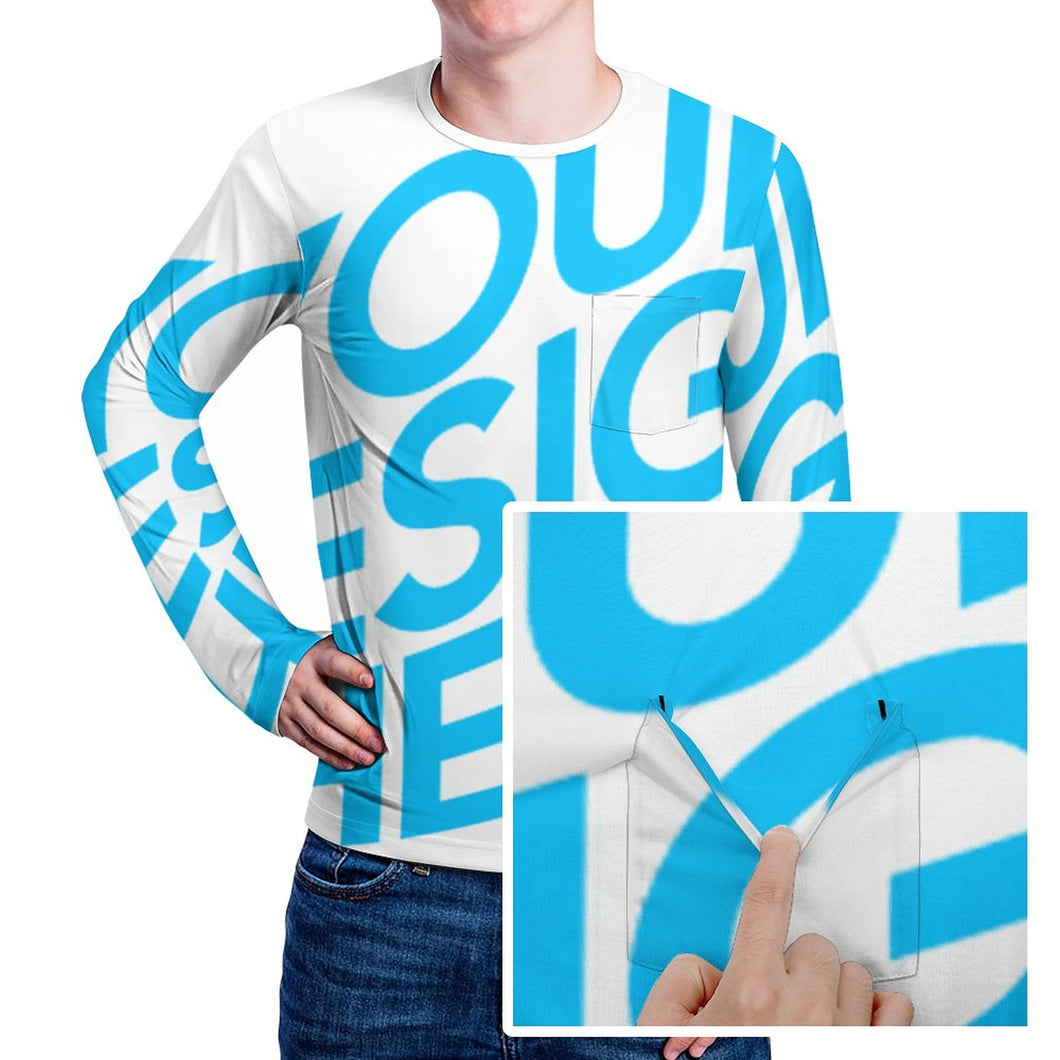 Sudadera / Camiseta manga larga bolsillo pecho para hombre ELREV2 Personalizada con Impresión Completa de una imagen con Foto Logo Patrón Texto