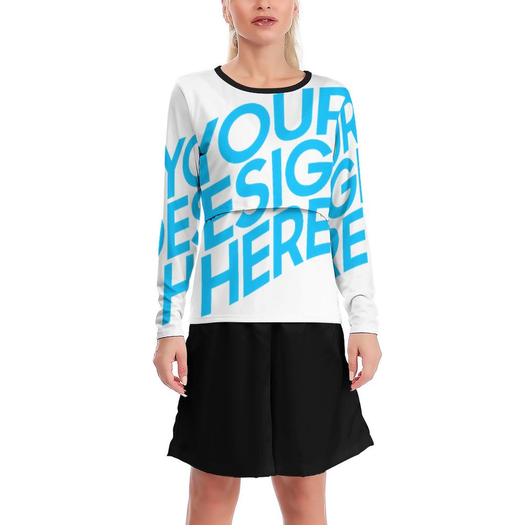 Camiseta de Lactancia de Manga Larga para Mujer SY011 Personalizada con Impresión Completa con Foto Logo Patrón Texto