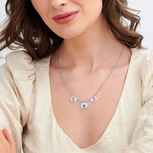 Cargar imagen en el visor de la galería, Collar Inicial de Colgantes con Piedra de Nacimiento en Plata de Ley 925 / Cobre X0084 Grabado Personalizado con Texto Nombre
