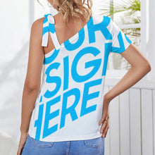 Cargar imagen en el visor de la galería, Mangas cortas para mujer con lazo en una sola bandolera , ZT NZ2205191 (imagen única) personalizada con foto, texto o logo
