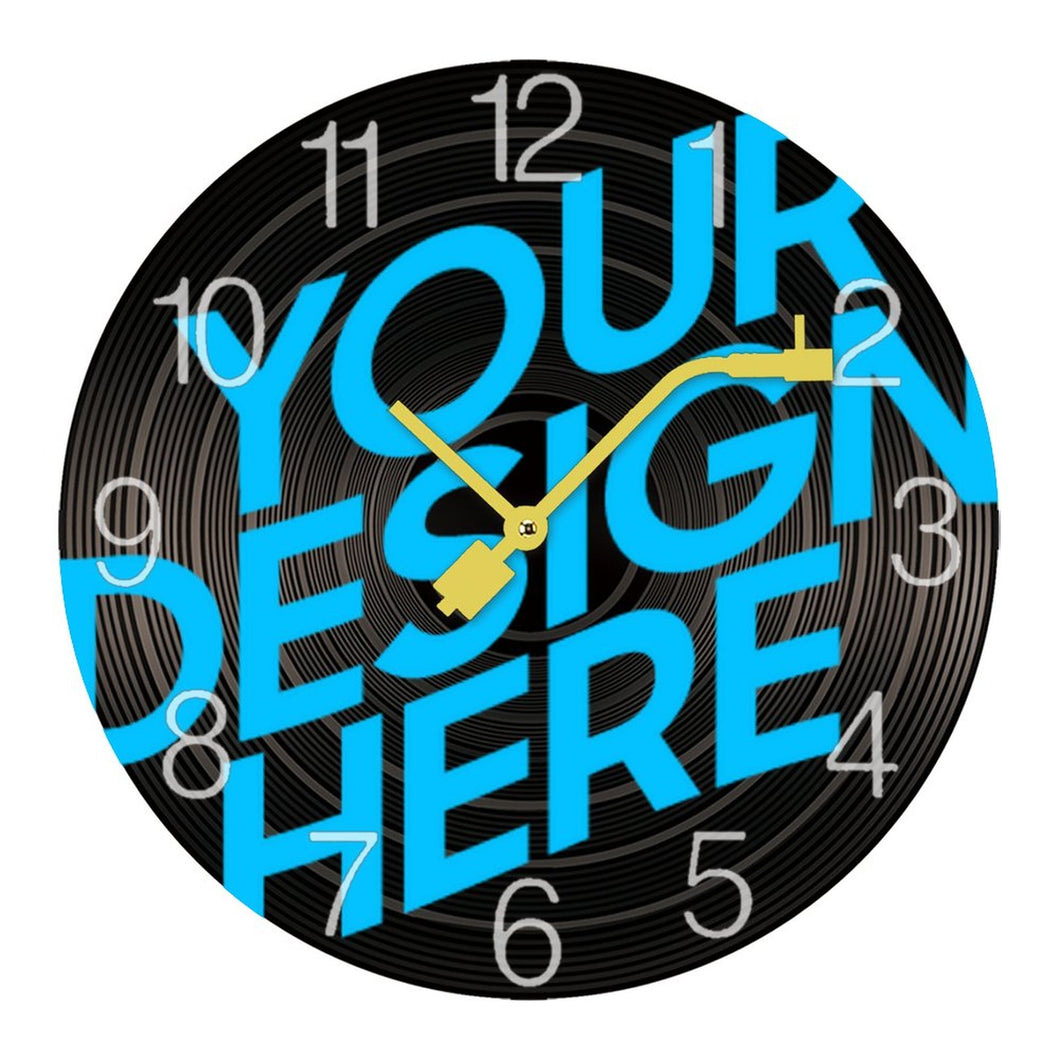 Reloj en Pared de Madera con Impresión UV de Diseño Personalizado con Tus Textos y Fotos