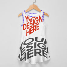 Cargar imagen en el visor de la galería, Vestido de niña F12Q vestido de jersey sin mangas personalizado con patrón foto texto (impresión de imágenes múltiples)
