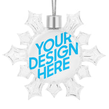 Cargar imagen en el visor de la galería, Adornos Navideños de Copo de Nieve con Diseño Personalizado de Tus Fotos o Textos
