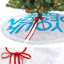 Cargar imagen en el visor de la galería, Falda para Árbol de Navidad (Cordón de Borlas) con Diseño Personalizado con Tus Patrones o Fotos
