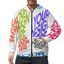 Cargar imagen en el visor de la galería, Sudadera con capucha y cremallera de manga larga para hombre WY14 personalizado con patrón foto texto (impresión de imágenes múltiples)
