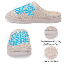 Cargar imagen en el visor de la galería, Zapatillas para Hogar de Algodón para Mujer con Diseño Personalizado Personalizada de Tus Nombres o Imágenes
