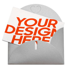Cargar imagen en el visor de la galería, Tarjeta de felicitación tarjeta postal tarjeta foto en versión horizontal personalizada con logotipo de texto de patrón de fotos
