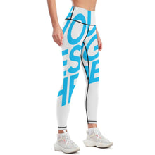 Cargar imagen en el visor de la galería, Pantalones de Yoga de Cintura Alta Leggings Deportivos para Mujer YJ033 con Diseño Personalizados con Impresión Completa de una imagen con Foto Logo Patrón Texto
