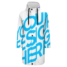Cargar imagen en el visor de la galería, Chaqueta Cortaviento largo con capucha para hombre FS0818007 Personalizado con impresión completa de una imagen con Foto Logo Patrón Texto
