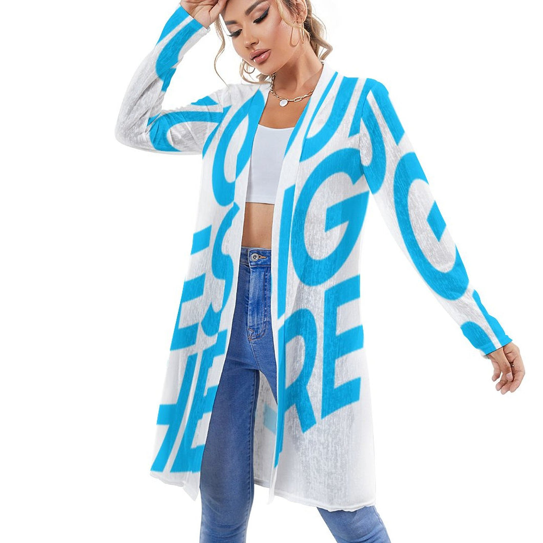 Cárdigan Blusa de longitud media fresco para mujer NZ060 Personalizado con Impresión Completa de una imagen con Foto Logo Patrón Texto