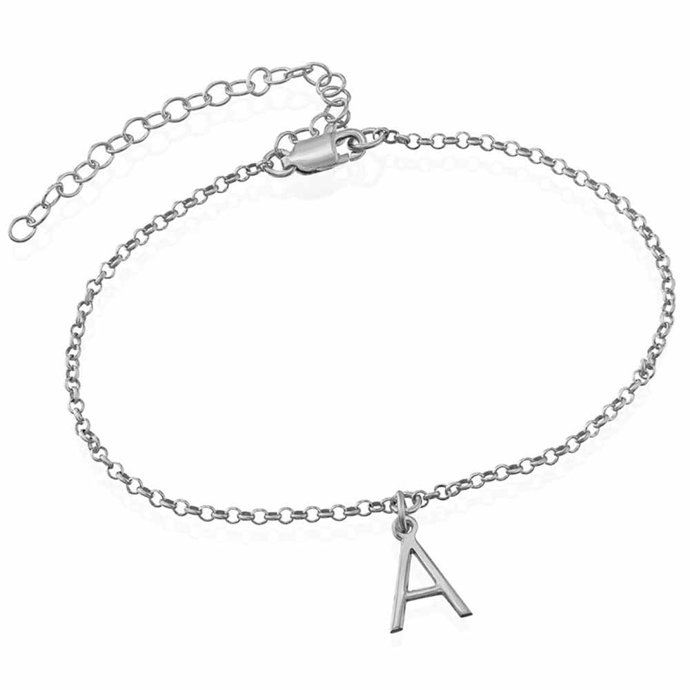 Pulsera / Tobillera con Inicial en Plata / Cobre S0026 Personalizada Grabada con Textos Nombre Letra