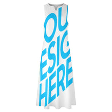Cargar imagen en el visor de la galería, Vestido largo sin mangas con Estampado tallas grandes para mujer GQ Personalizado con Impresión Completa de una imagen con Foto Logo Patrón Texto
