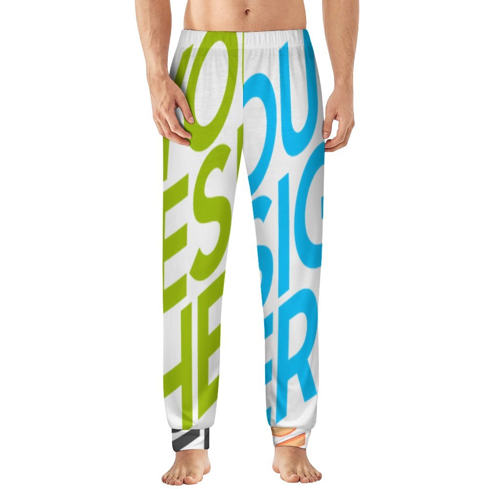 Pantalón de pijama suave para hombre D27P personalizado con patrón foto texto (impresión de imágenes múltiples)