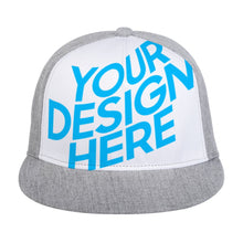 Cargar imagen en el visor de la galería, Gorra de Borde Plano de Béisbol con Diseño Personalizado de Tus Imágenes o Textos
