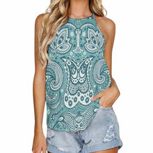 Cargar imagen en el visor de la galería, Camiseta sin Mangas de Verano con Cuello Redondo Para Mujer Personalizada YK Estampado de Una Imágen con Diseño de Logotipo de Texto con Patrón Fotográfico
