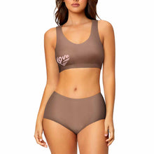 Cargar imagen en el visor de la galería, Conjunto de Sujetador / Sostén y Braga / Ropa Interior Cómodo sin Aros de Tirante Ajustable sin Rastro para Mujer WH021 Personalizado con Impresión en Lateral de Una Imagen con Foto Texto Patrón

