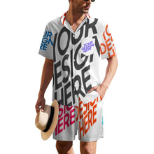 Cargar imagen en el visor de la galería, Conjunto de camisa de manga corta y pantalón corto para hombre B339D1P personalizado con patrón foto texto (impresión de imágenes múltiples)
