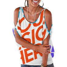 Cargar imagen en el visor de la galería, Camiseta hombros descubiertos sin manga sexy Talla Grande para mujer AUT Personalizada con Impresión Completa de múltiples imágenes con Foto Logo Patrón Texto
