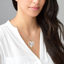 Cargar imagen en el visor de la galería, Collar de Circonitas Cúbicas con Dos Corazones de Plata 925 / Cobre para Mujer Hombre X0060 Grabado Personalizado con Texto Nombre
