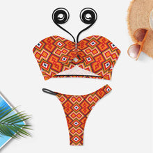 Cargar imagen en el visor de la galería, 2024 Bikini de mujer más nuevo 2 piezas Traje de baño ajustado sexy personalizado con patrón de texto de nombre (impresión de una sola imagen)
